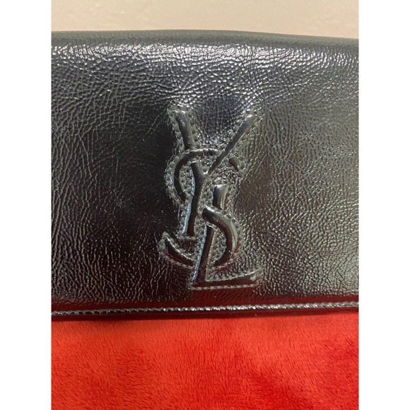 Yves Saint Laurent YSL Black Patent Leather Belle De Jour Flap Clutch With COA - Picture 2 of 16